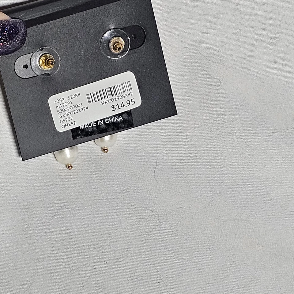 Pendientes Catherines Oro Estaño Perla Tachonados Nuevos con Etiquetas Foto 2 de 4