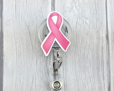 Breast Cancer Awareness, Retractable Badge Reel, Stocking Stuffer, Nurse Gift