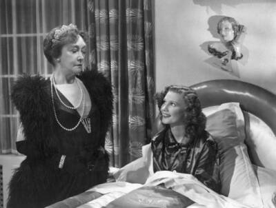 British actress Ellis Jeffreys talking to a bedridden Jean Gill- 1937 Old Photo