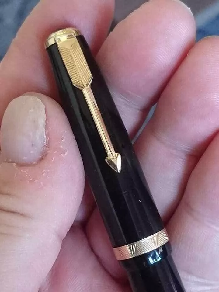 🔴PARKER Fountain Pen AF DUOFOLD OLSEN logo 14K Gold Nib 鋼筆