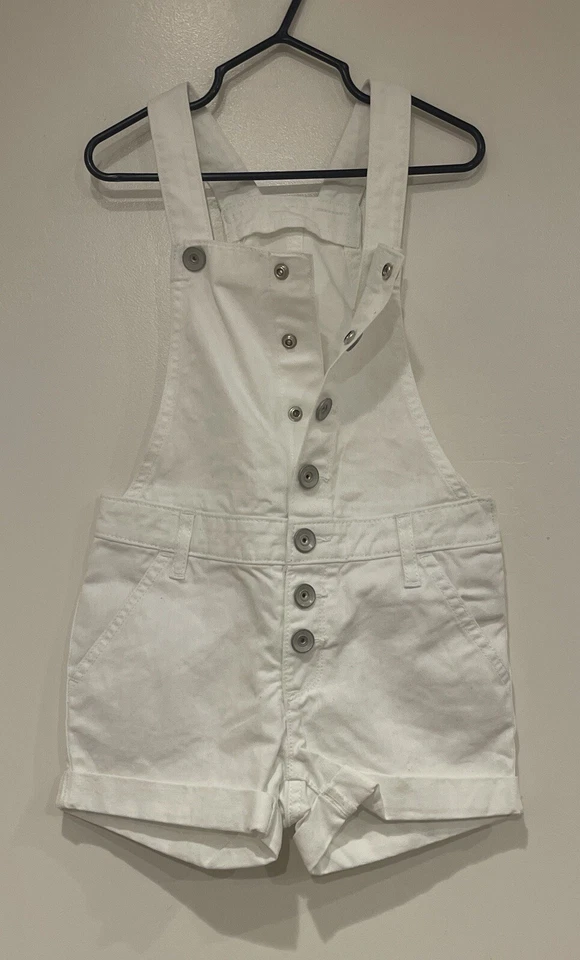 Pantalones cortos de mezclilla TCP para niñas con correa ajustable blancos lisos 100 % algodón 4 nuevos con etiquetas Foto 4 de 4