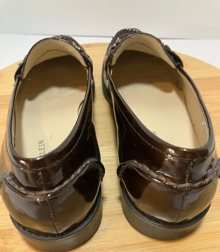AK Anne Klein IFlex Shiny Brown Patent Leather Slip On Loafers Size 7M Beautiful - Image 4 of 4