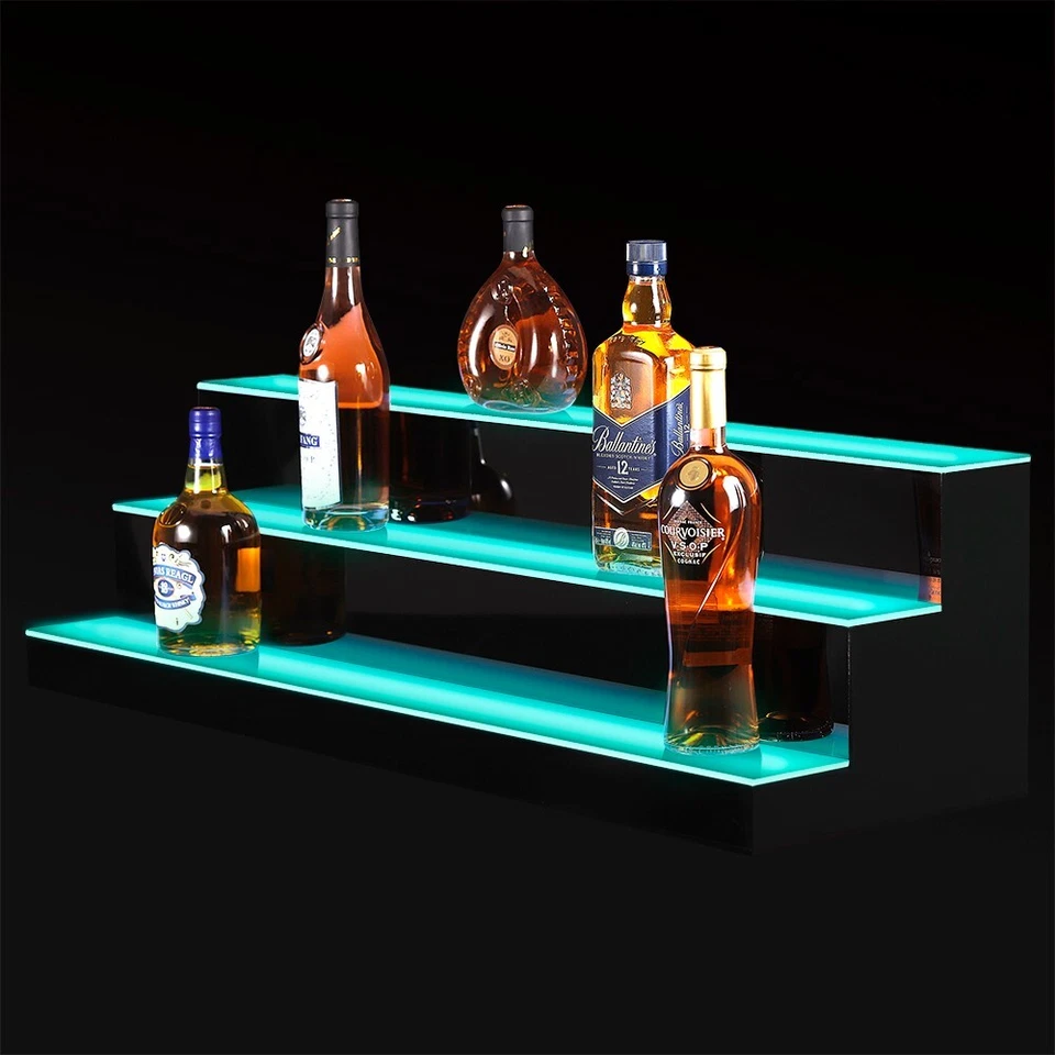 Estante de exhibición de botellas de licor desmontable LED de 40 pulgadas estantes de barra impermeables Foto 3 de 4