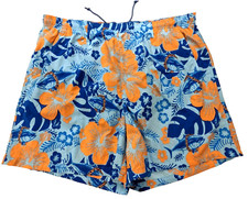 Columbia Trunks Mens Large 36W 6" PFG Blue Aloha Fishing Omni-Shade Logos