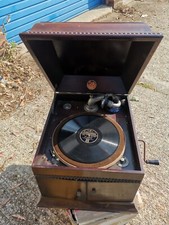 1900s + Geisha gramophone Table Top Portable Cabinet Wind Up model Vintage Rare