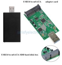 USB 3.0 To mSATA SSD Mini PCIE External Converter Data Adapter Hard Disk Case W