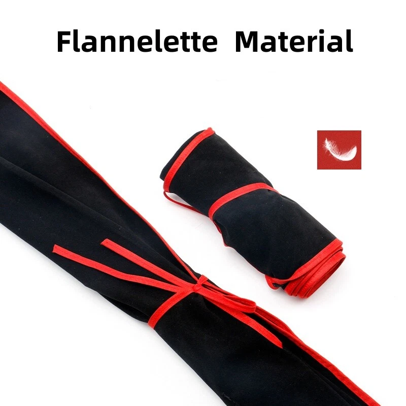 Bolsa protetora de vara de pesca flanela bolsa de transporte manga vara de pesca espessa - Imagem 3 de 4