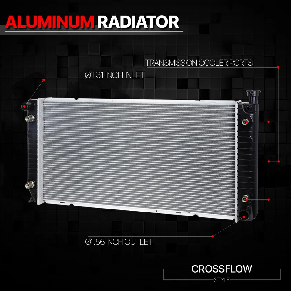 Aluminum Radiator OE Replacement for 92-00 Chevy/GMC C/K Tahoe/Yukon dpi-1522 - Image 2 of 4
