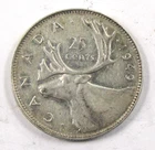 Canada 1949 25 Cent Sliver Circulated World Coin KM#44