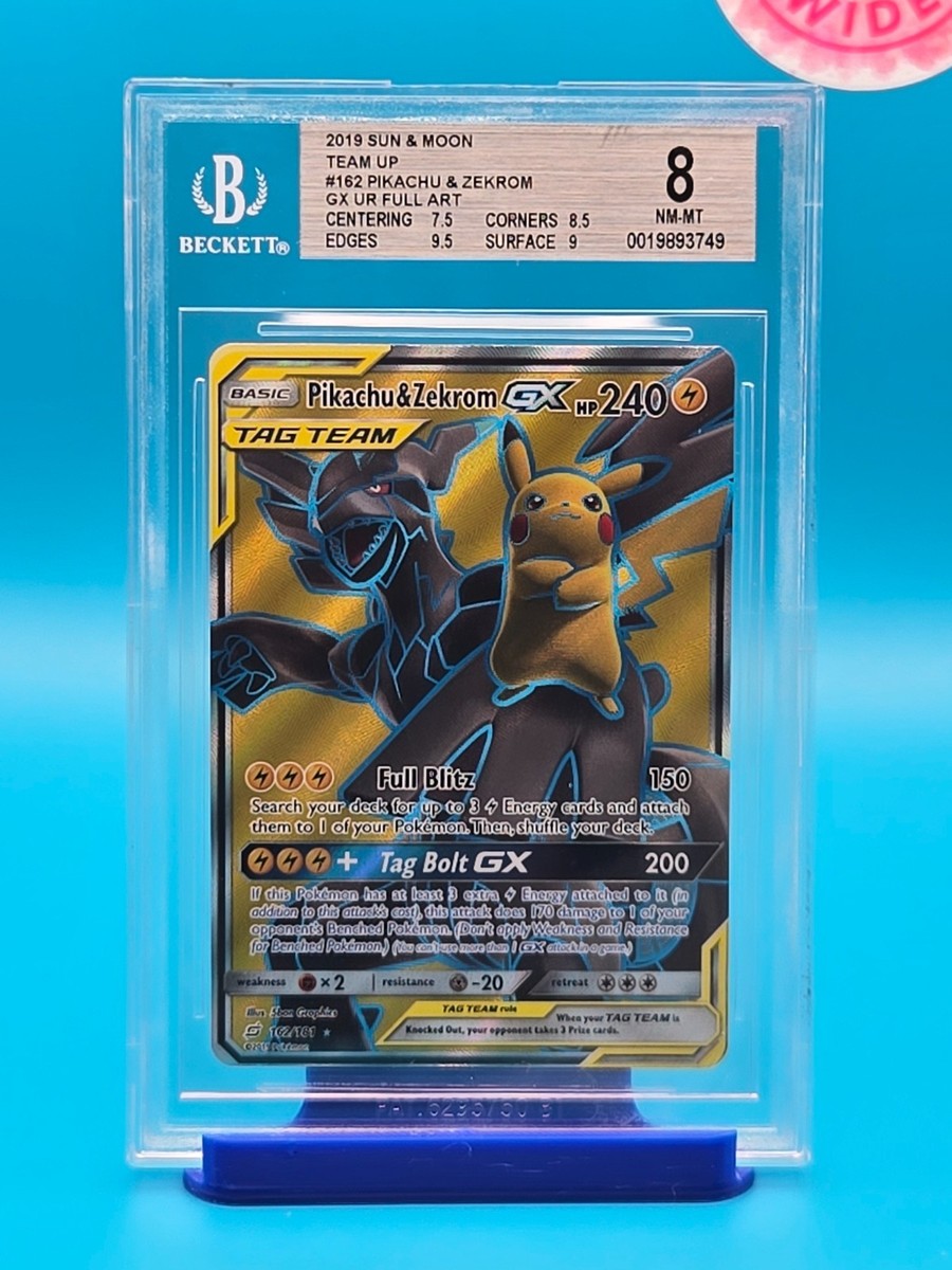 BGS 8 - 2019 Pokemon Sun and Moon Team Up, Pikachu & Zekrom GX UR FULL ART