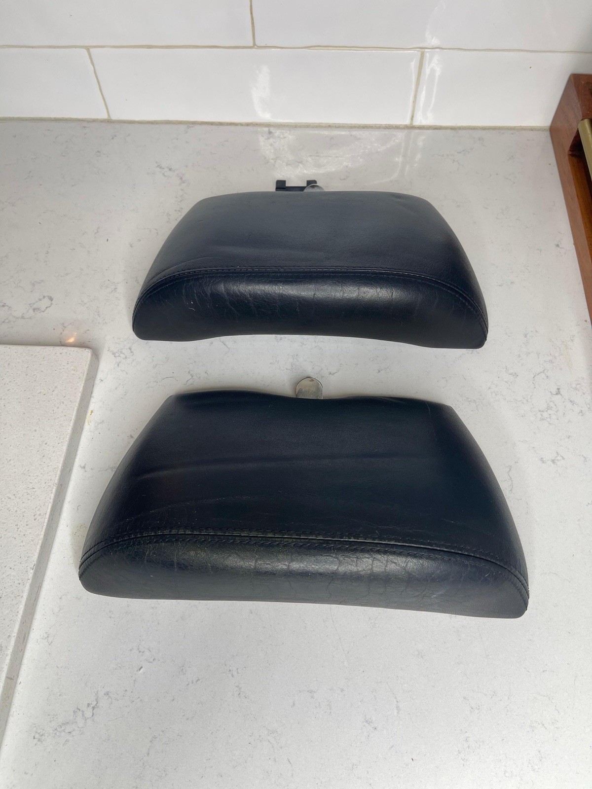 2 Rolls-Royce Silver Shadow FRONT Door Pull Leather Arm Rest Pad Dark Blue