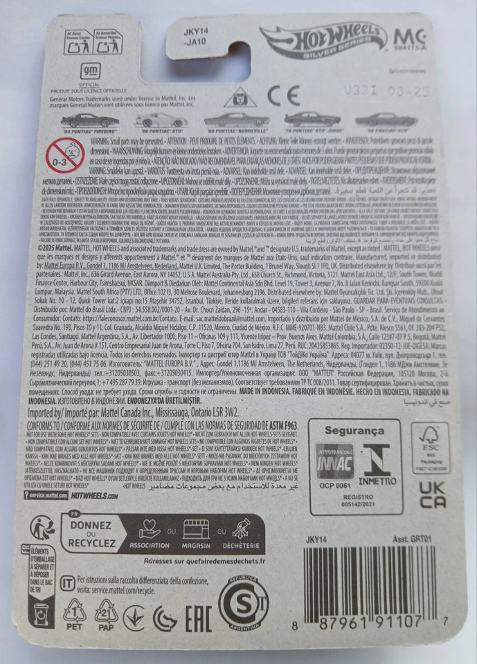 HOT WHEELS 2025 PONTIAC SILVER SERIES '66 PONTIAC GTO 5/5 NUOVO BLISTERATO - Immagine 3 di 4