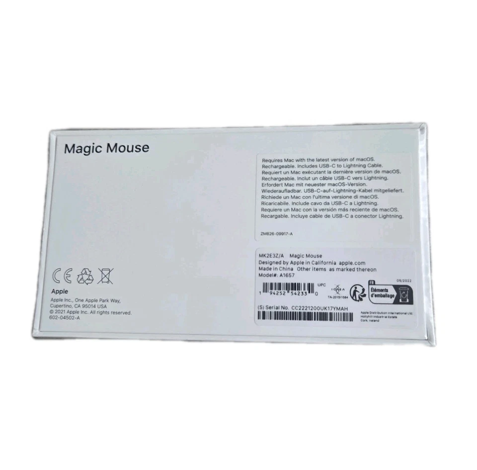 Apple White wireless Magic Mouse MK2E3Z/A Bluetooth Rechargeable Multi-touch - Image 2 of 4