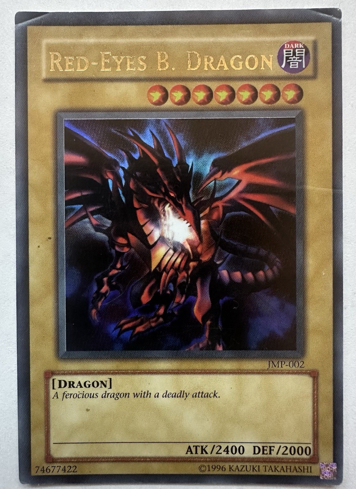 Red Eyes B Dragon JMP-002 HP Damaged Yugioh Card