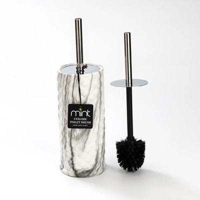 Ceramic Toilet Brush, Toilet Bowl Brush with Extra Long Handle Durable Bristl...