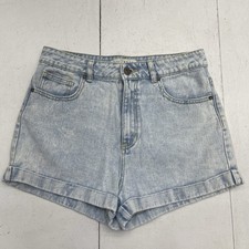Bullhead Denim Co Blue Washed High Rise Cuffed Mom Jean Shorts Women's Size 11
