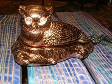 Owl Shaped Gold Real Telephone Phone Telephone Owls Phones Eyes Flashing Untest