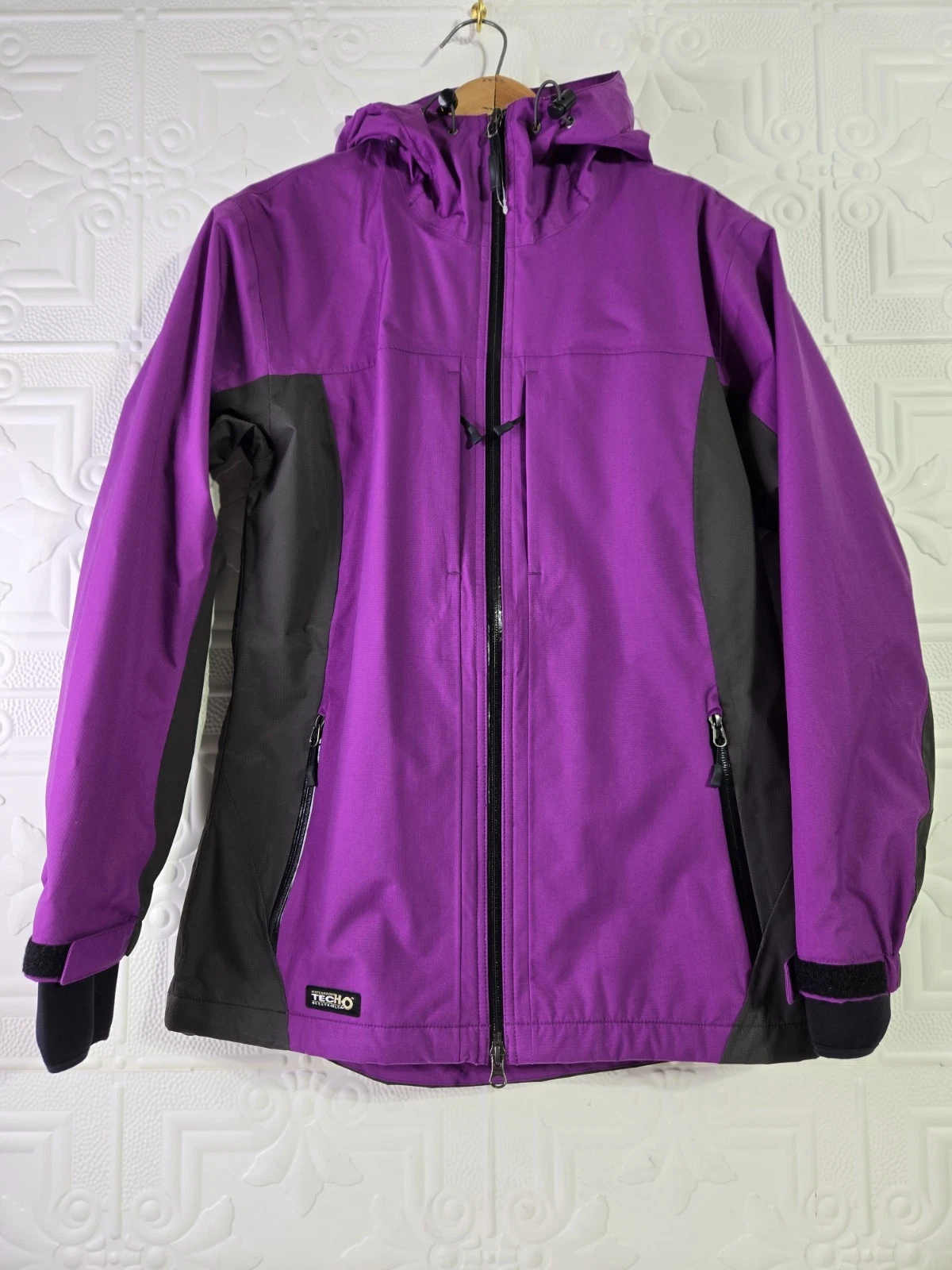 Ultimate Terrain Women's Purple TecH2O Hooded Outdoor Rain Jacket Small