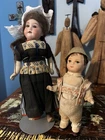 1930S GERMAN COMPOSITION BOY DOLL  & GERMAN DUTCH  BISQUE HEAD