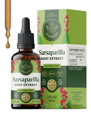 HERBAMAMA Sarsaparilla Root Tincture - Vegan Skin Cleanse Support with Sarsap...