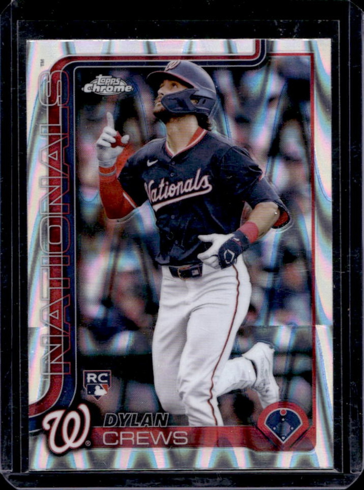 2025 Topps Chrome Dylan Crews RC RayWave Refractor Rookie #146 Nationals