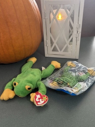 Vintage Ty Beanie Baby Smoochy Frog 1997 Retired Plush W/unopened Teenie Beenie