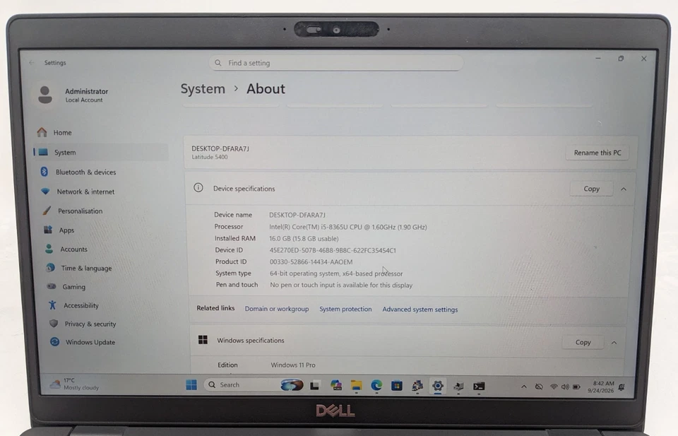 Dell Latitude 5400 · i5-8365U · 16GB · 1TB, photo 3 of 5