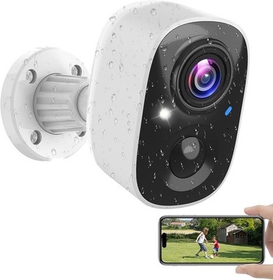 Security Cameras Wireless Outdoor Indoor, 2K Battery Powered WiFi Camera for Hom
