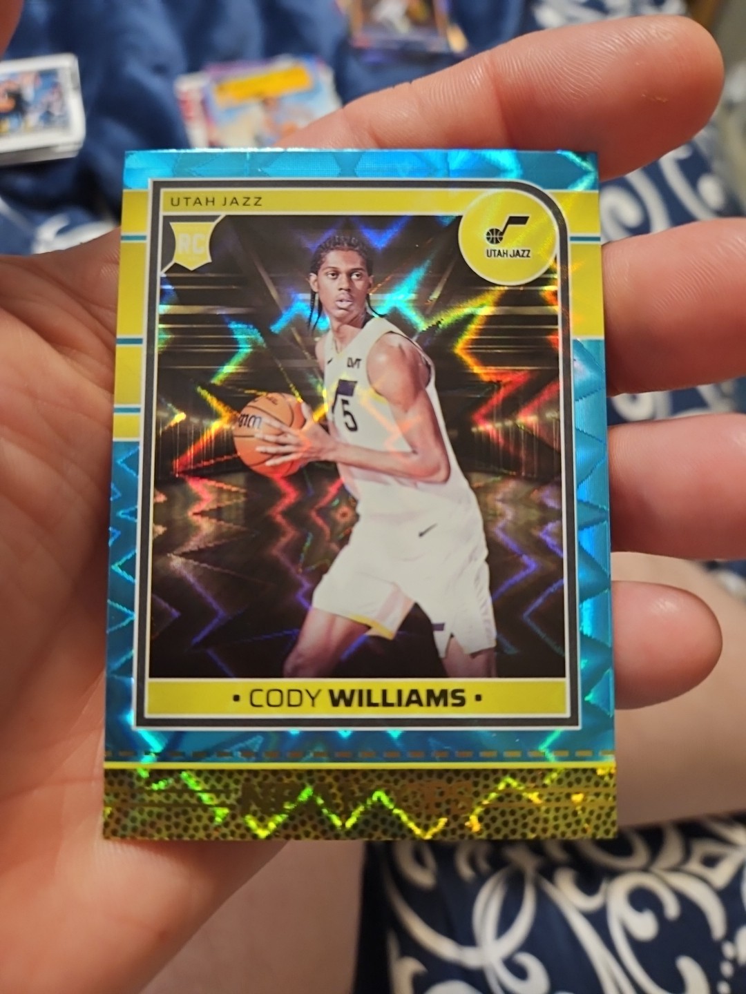 2024-25 NBA Hoops #240 Cody Williams Teal Explosion Rookie Card (RC)