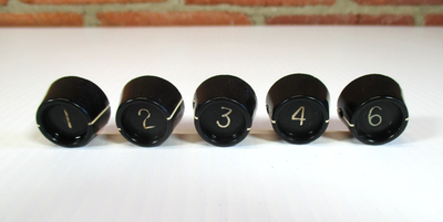 #ad #ad Vintage Black Plastic Knobs Rollo Style Guitar Amp Radio 5 pc 7 8 Wide $19.75