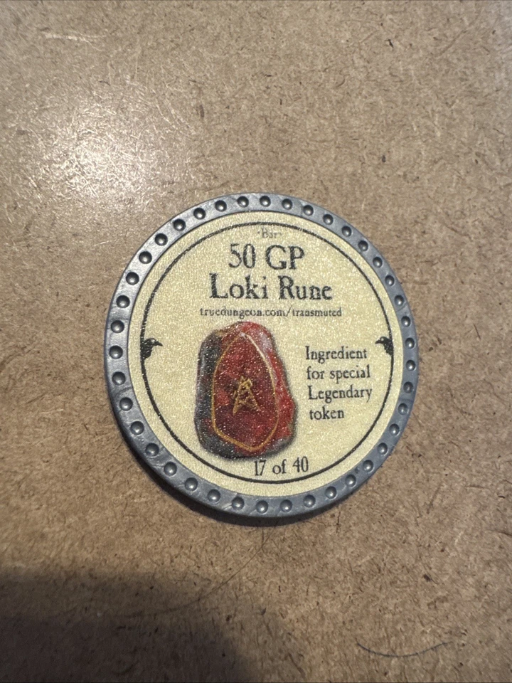 True Dungeon - 50 GP Loki Rune - # 17 Of 40 Ingredient for a Legendary Token! - Image 3 of 4