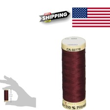 Sew All Thread 110 Yards Burgundy Polyester Durable for Hand and Machine Sewing
