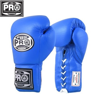 Pro Boxing  Leather Fight Gloves - Blue - Official USA Competition Fight Gloves