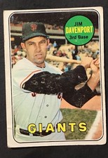 Jim Davenport 1969 Topps #102 San Francisco Giants (creased) FREE SHIPPING