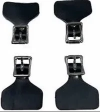 Nash Leather Mushroom Strap Buckles [ 4 Pack BLACK ] Ice Hockey Goalie Leg pads
