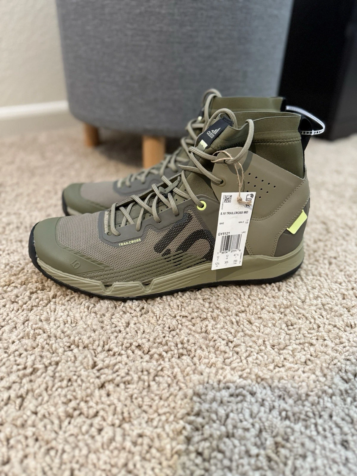 Scarpe Adidas Five Ten 5.10 Trailcross Mid Pro Flat Bike verdi GY5121 taglia 12 5