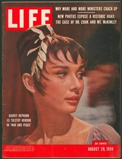Life Magazine August 20 1956 Audrey Hepburn ~ War and Peace~1950s Hollywood