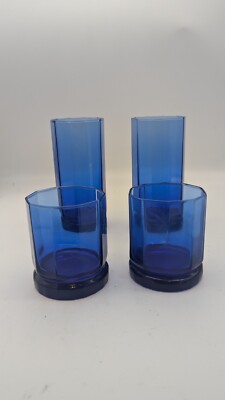 4 Anchor Hocking Essex Cobalt Blue 14 Oz Iced Tea And Cocktail Rocks Glasses 2 E