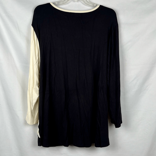 Cato Est. 1946 1/2 Black Cream Draped Sweater 22/24W - Picture 2 of 9