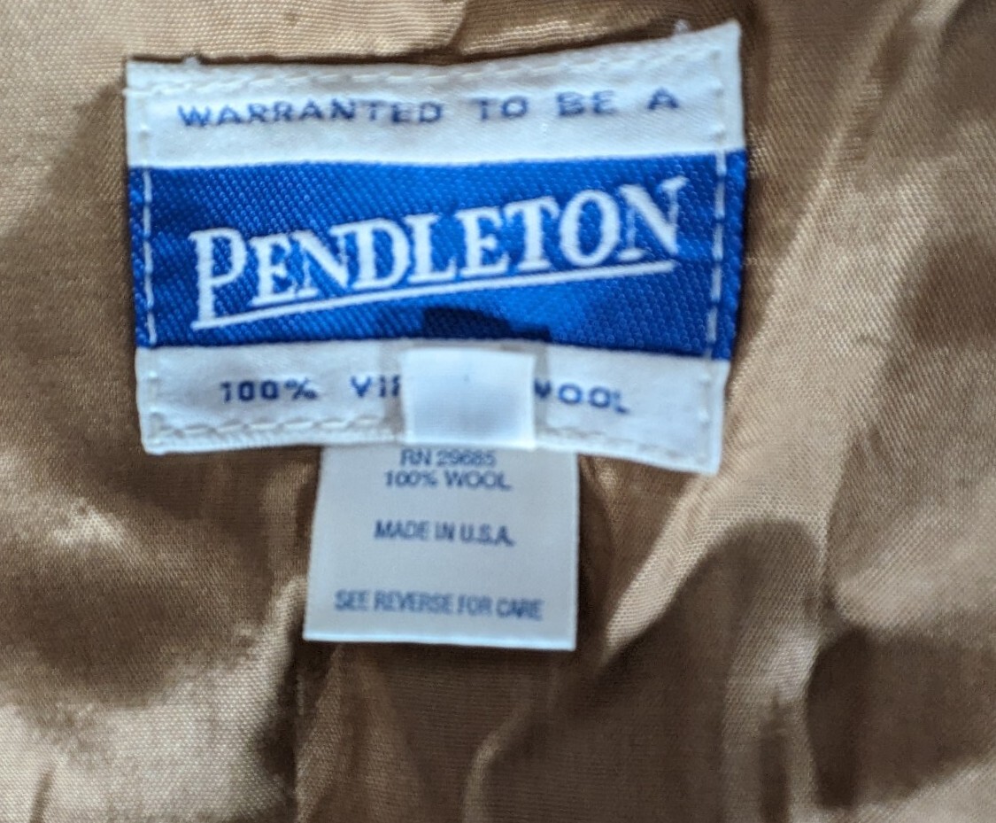 VTG Pendleton Wool Zip Front Plaid Windowpane Jac… - image 4