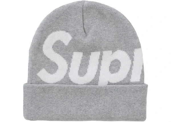 Taille OS   Bonnet Supreme Big Logo (FW24) gris cendre (FW24) gris cendre 
