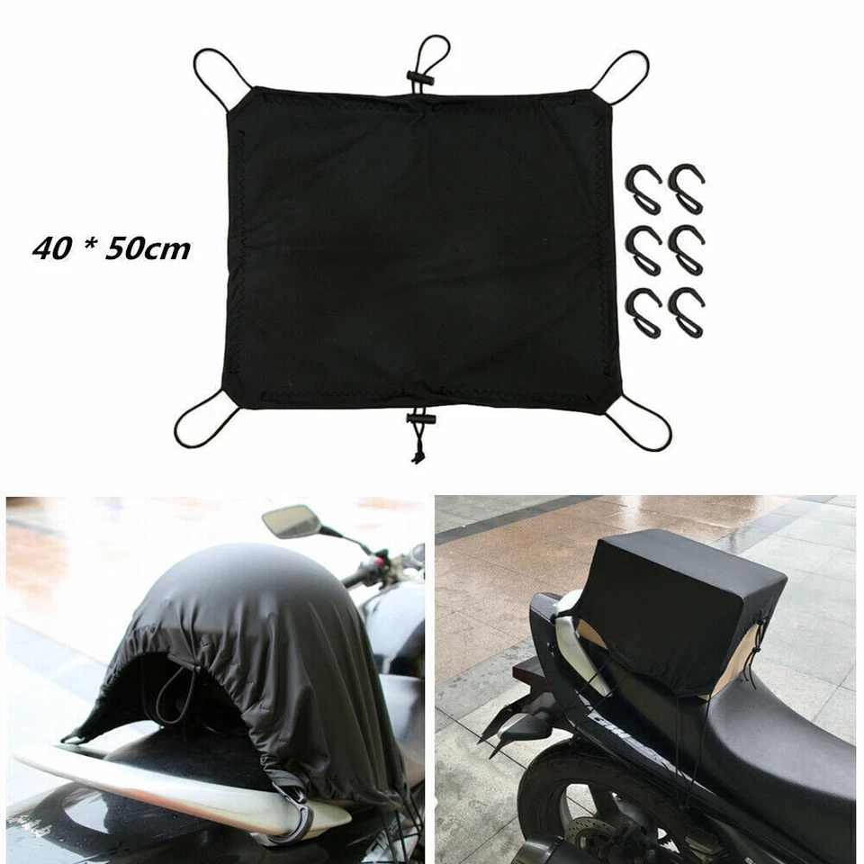 Red de carga trasera para motocicletas de 40*50 cm estante de equipaje con cubierta de lluvia red para casco Foto 2 de 4