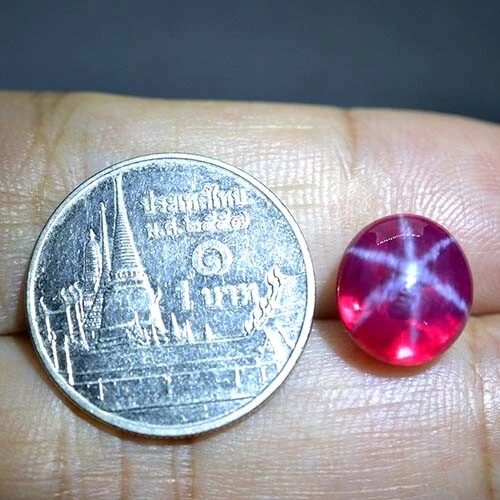 7.10 Ct 10.6x9.3 MM Red Ruby Star Sapphire 6 Rays Lab Corundum RRS7775 - Image 4 of 4