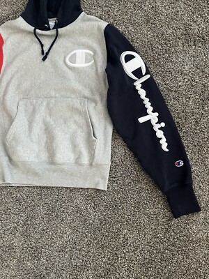Champion Reverse Weave Color Block Hoodie-Heavy Embroidery Arm