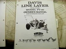 DAVIS PT90 LINE LAYER OWNERS MANUAL WITH PARTS LIST