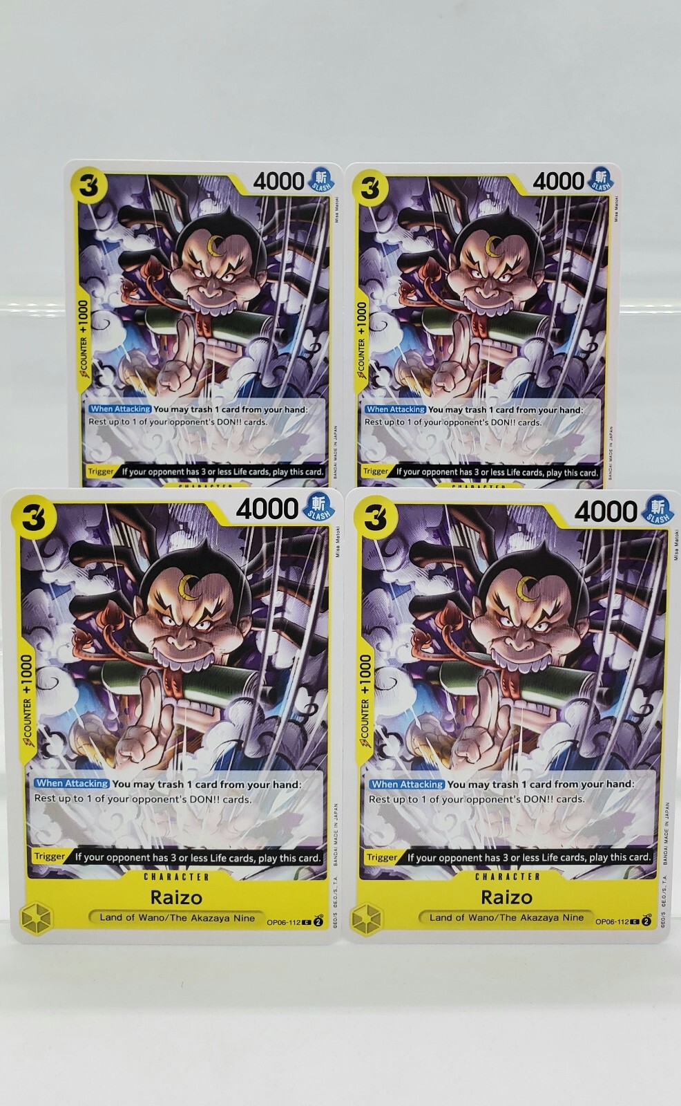 One Piece TCG Raizo OP06-112 Wings of the Captain 4 Cards Set