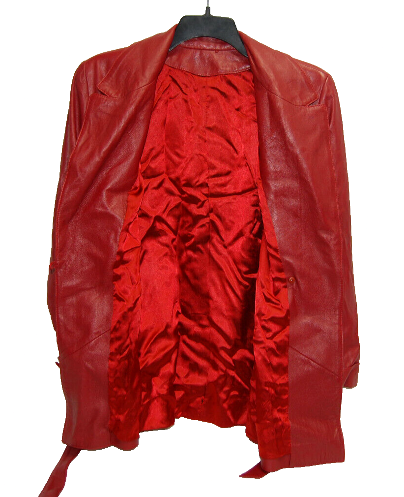 Casa Lopez Buenos Aires Ladies Red Leather Mid-Length Jacket