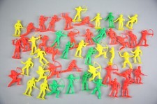 Vintage Plastic Toy Cowboys Indians Figures for MARX or Tim Mee playset Lot 3"