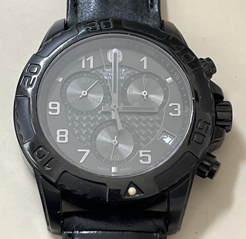 Wenger Swiss Made 100M WR Sapphire Crystal Black Men's Watch 79265 New Battery - 第 3/14 張圖片