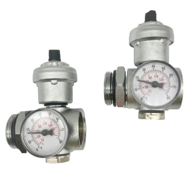 2 x Uponor Vario B Heizungsverteiler Thermometer & AAV. Original. 1046886